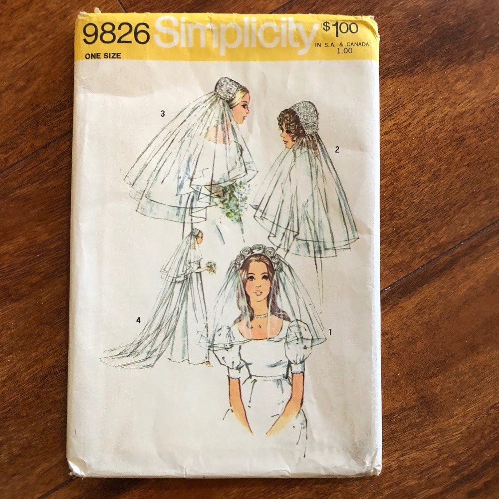 Simplicity 9826 Bridal Veil designs.Sewing Patterns